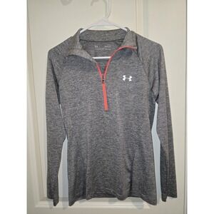 Under Armour Women's Long Sleeve Heatgear Grey Loose Quarter Zip Size‎ Small